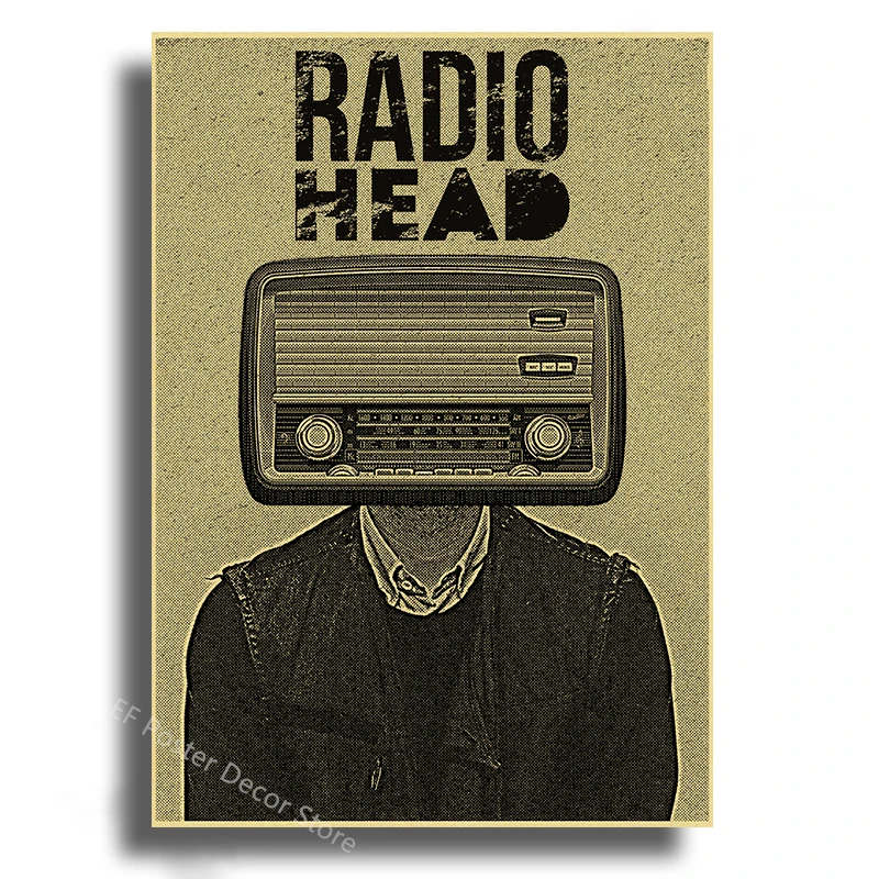 Plakat Radiohead - retro grafika muzyczna Zielony