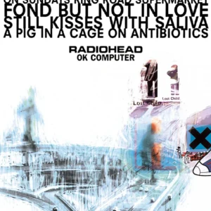Plakat zespołu Radiohead vintage Brązowy