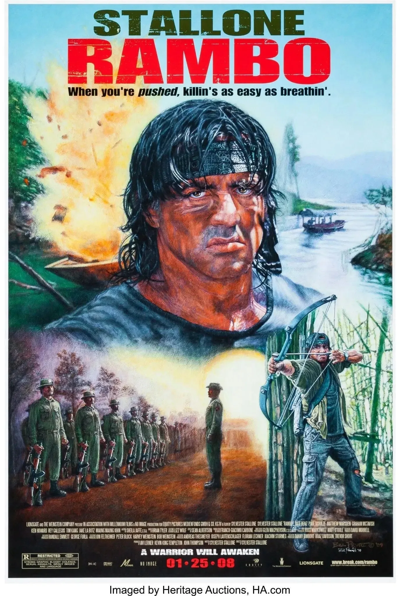 Plakat Rambo First Blood - kultowy film akcji Wzór 4