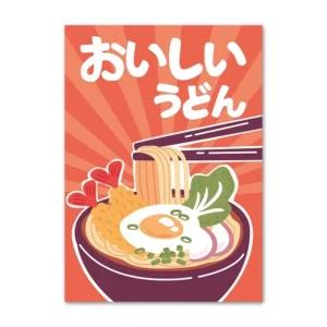 Japońskie ramen i sushi Jasnozielony