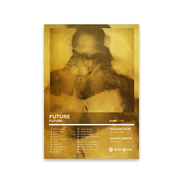 Plakat retro - okładka albumu rapowego Czarny jasny