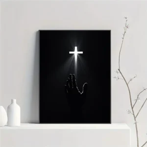 Jezus na krzyżu - religijny plakat na płótnie Wzór 1
