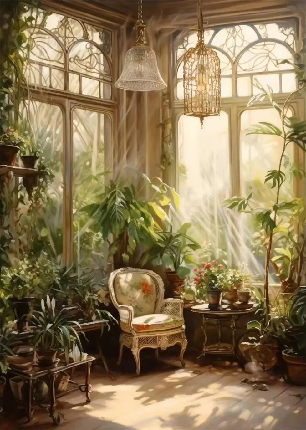 Renesansowa szklarnia - botaniczny plakat retro Czekolada