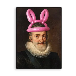 Renesansowy portret w humorystycznej odsłonie - plakat Jasnoszary