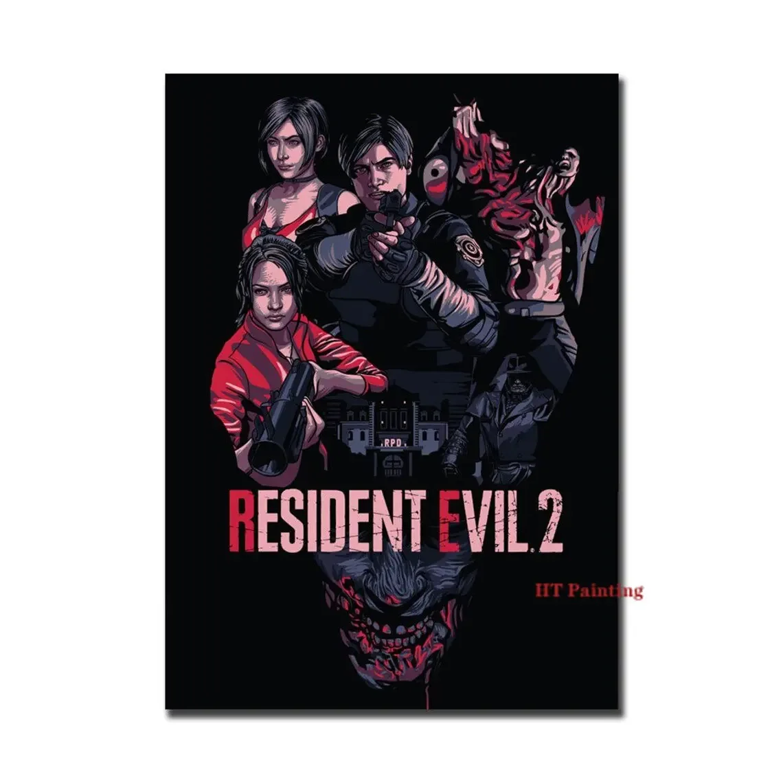 Resident Evil - vintage plakat dla gracza Fioletowy