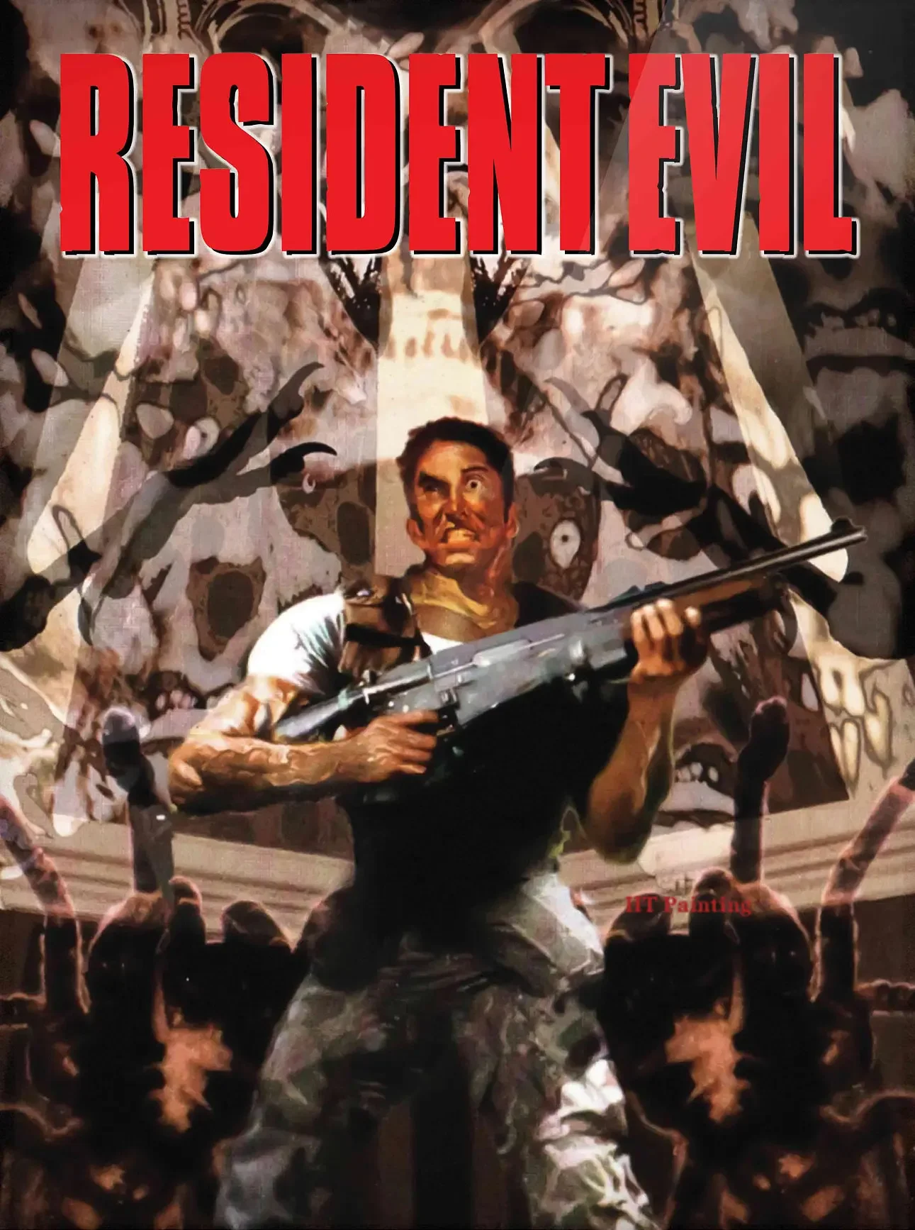 Resident Evil - vintage plakat dla gracza Jasnożółty