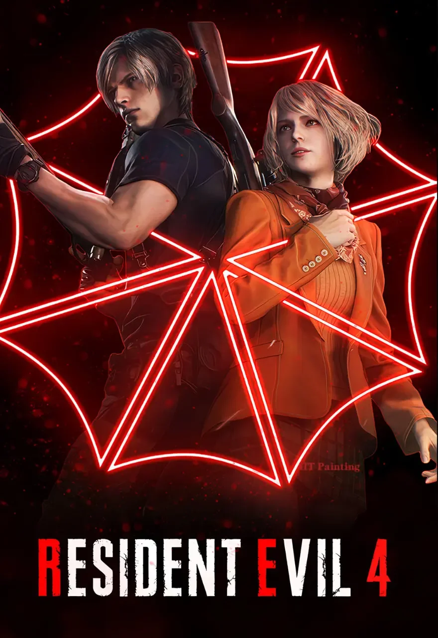 Resident Evil - vintage plakat dla gracza Jasny