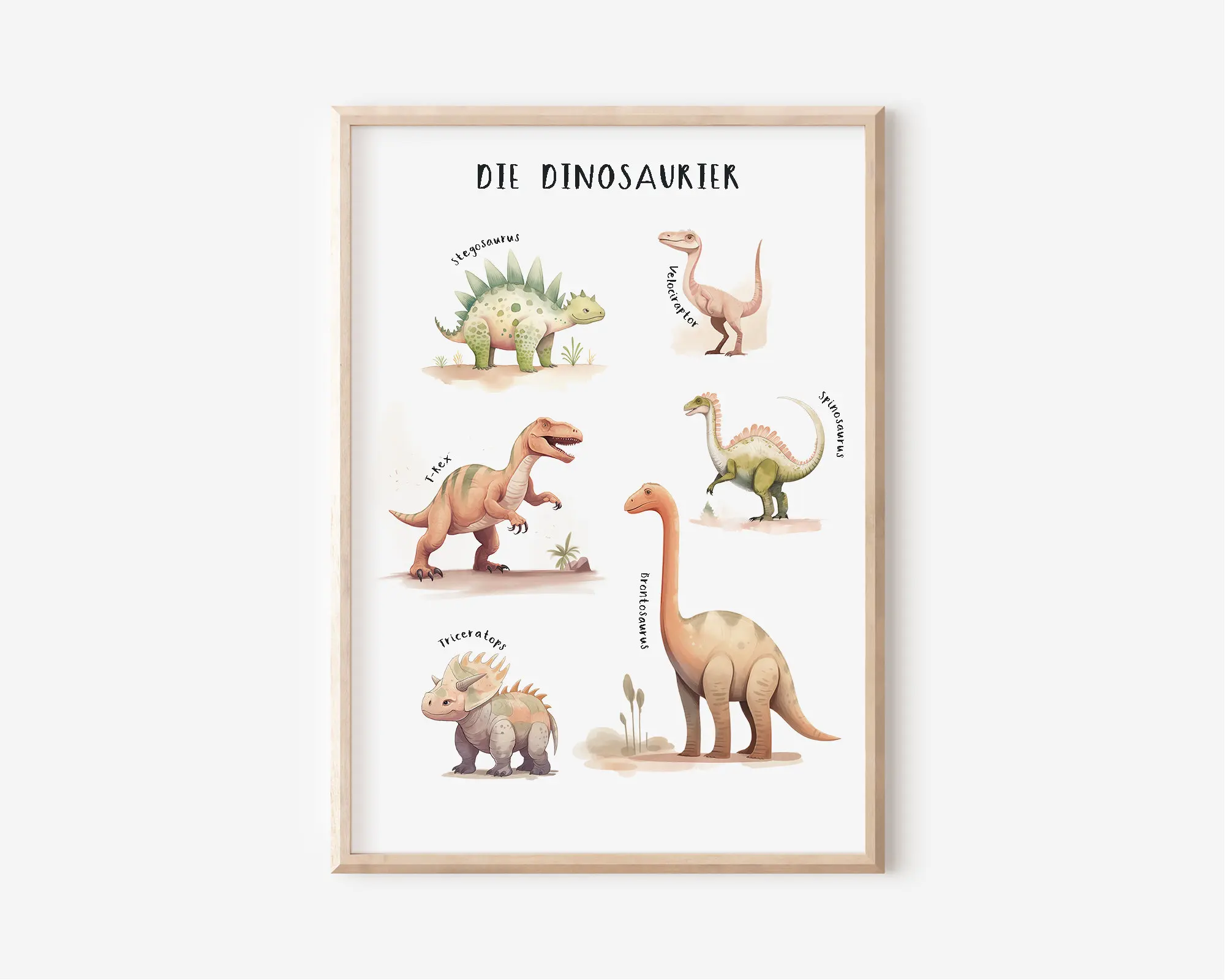 Plakat retro z alfabetem i zwierzętami w stylu skandynawskim Jasnożółty