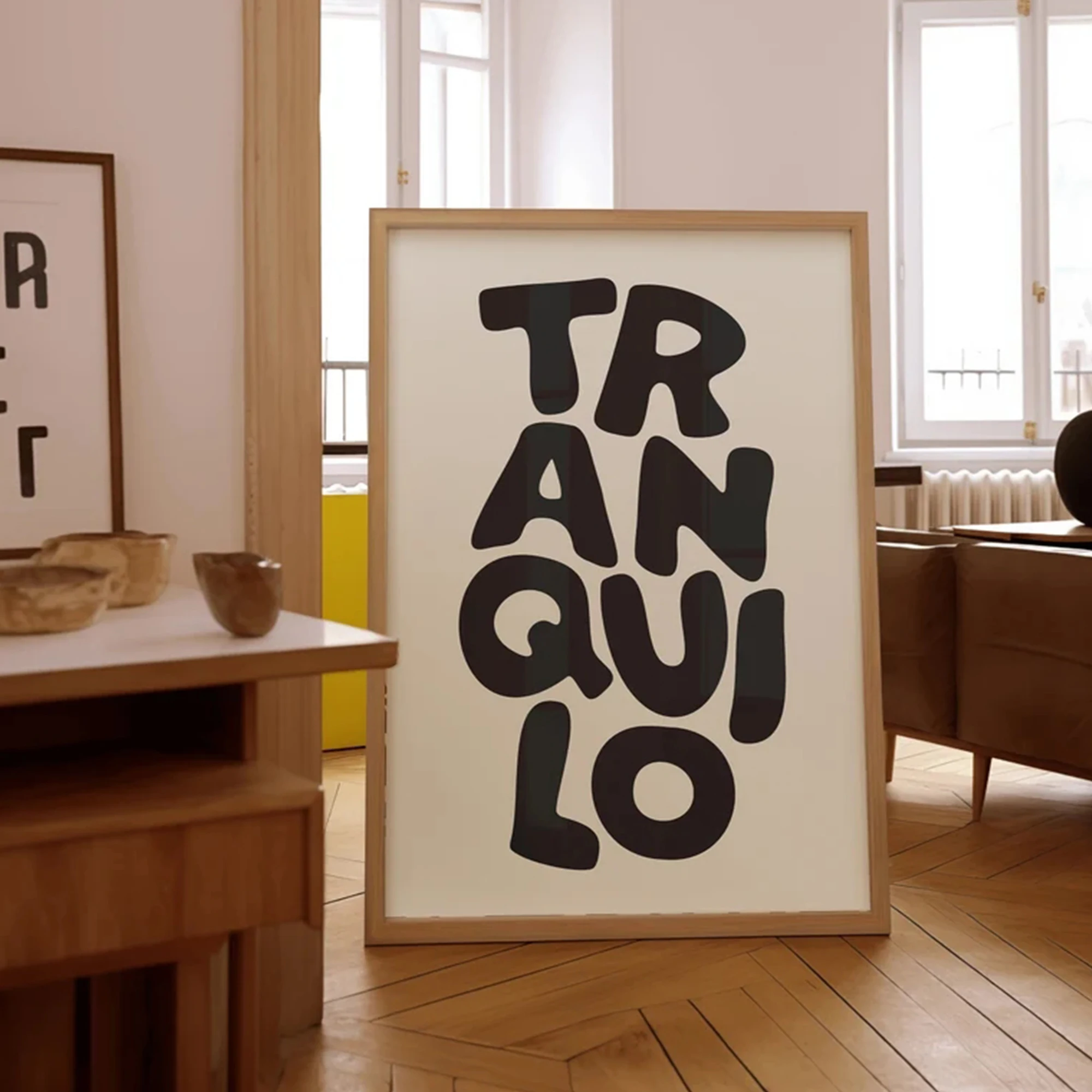 Plakat retro Boho z napisem Tranquilo Wzór 3
