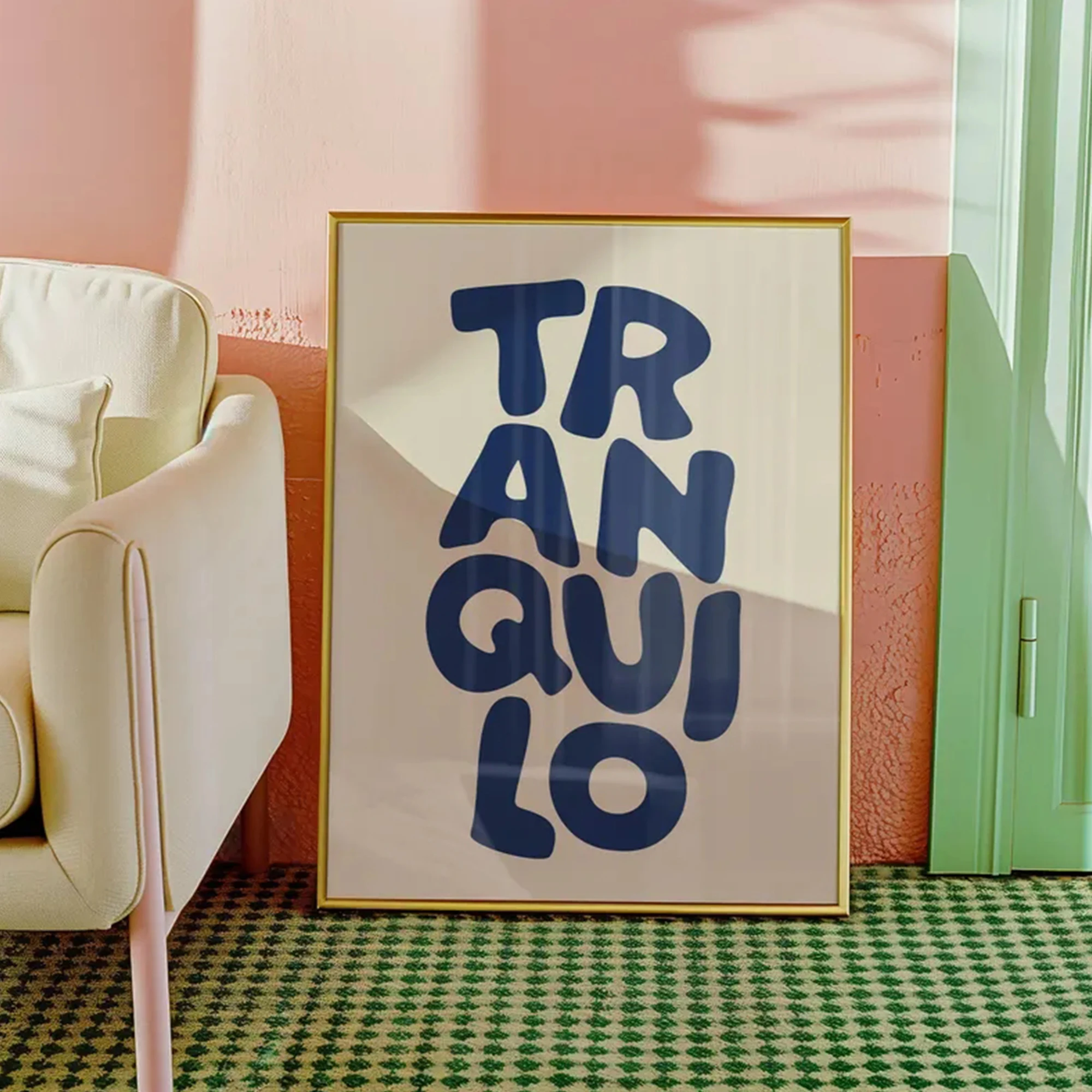 Plakat retro Boho z napisem Tranquilo Wzór 5