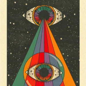 Plakat retro boho w stylu psychodelicznych lat 70. Sku 1