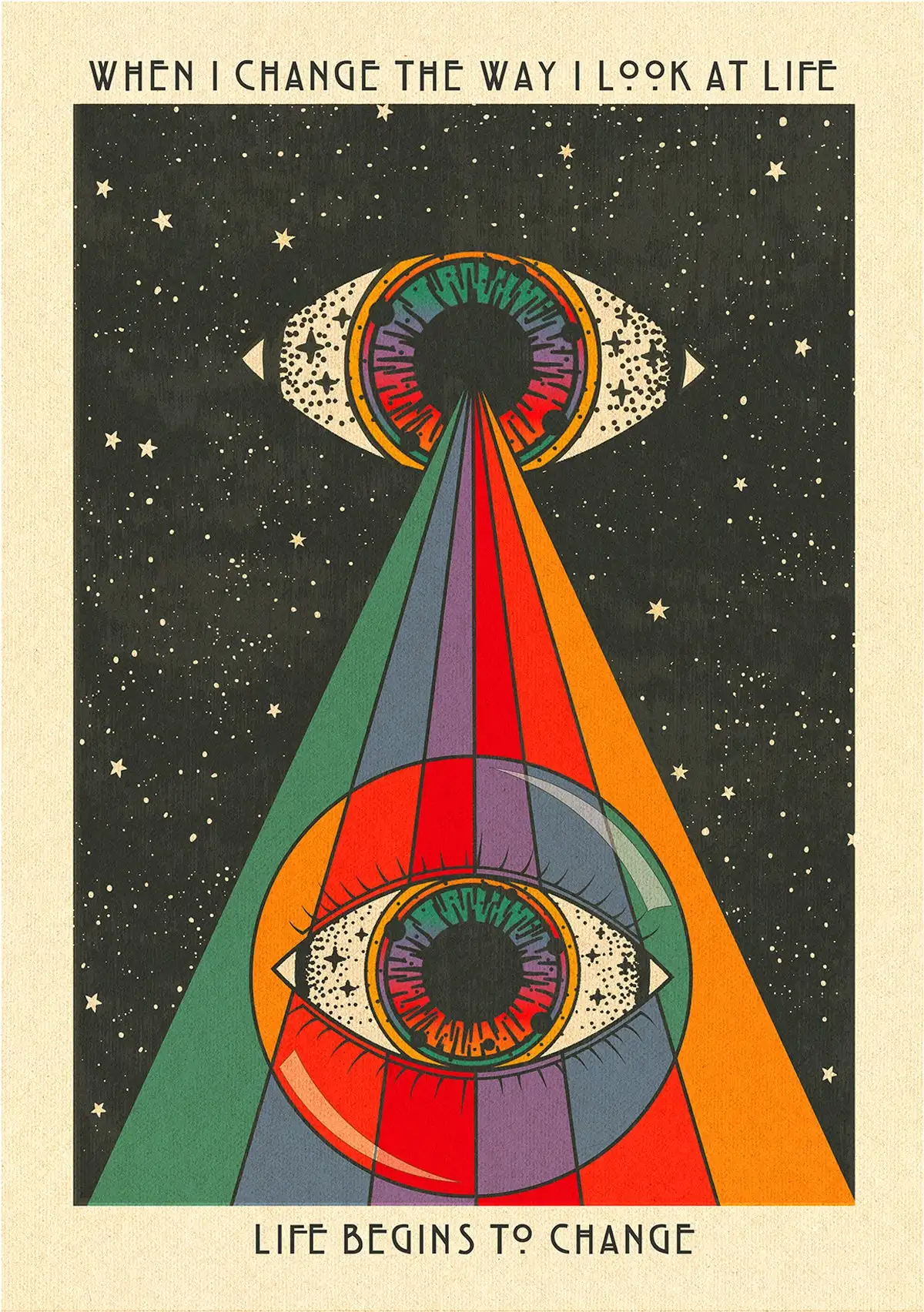 Plakat retro boho w stylu psychodelicznych lat 70. Sku 1
