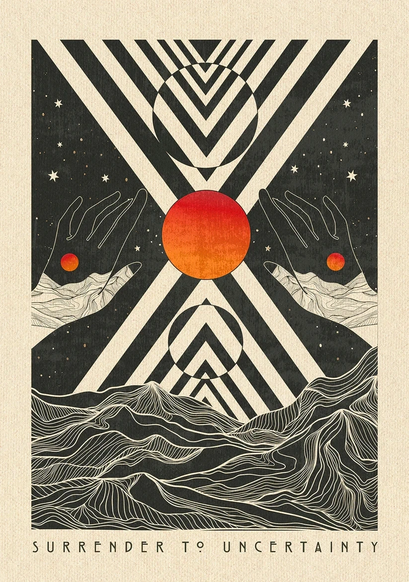 Plakat retro boho w stylu psychodelicznych lat 70. Sku 11