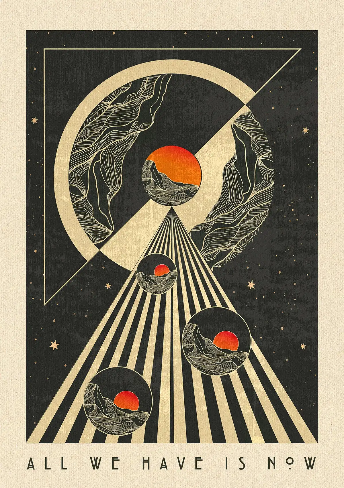 Plakat retro boho w stylu psychodelicznych lat 70. Sku 5