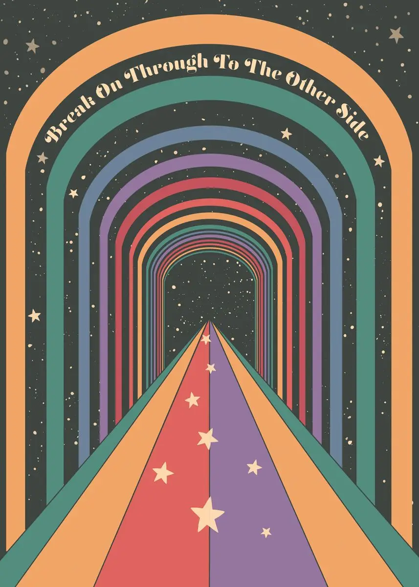 Plakat retro boho w stylu psychodelicznych lat 70. Sku 7