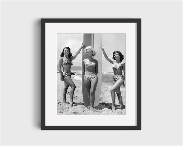 Plakat retro vintage czarno-biała kolekcja zdjęć Czerwony