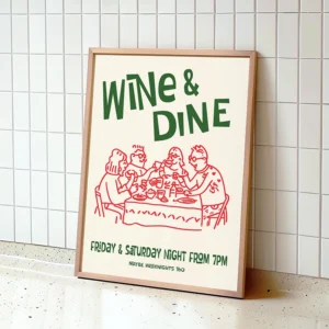 Plakat retro kuchnia Let's Eat żółty