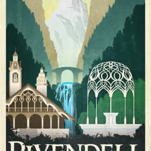 Plakat retro w stylu fantasy z magicznym pierścieniem Wzór 1