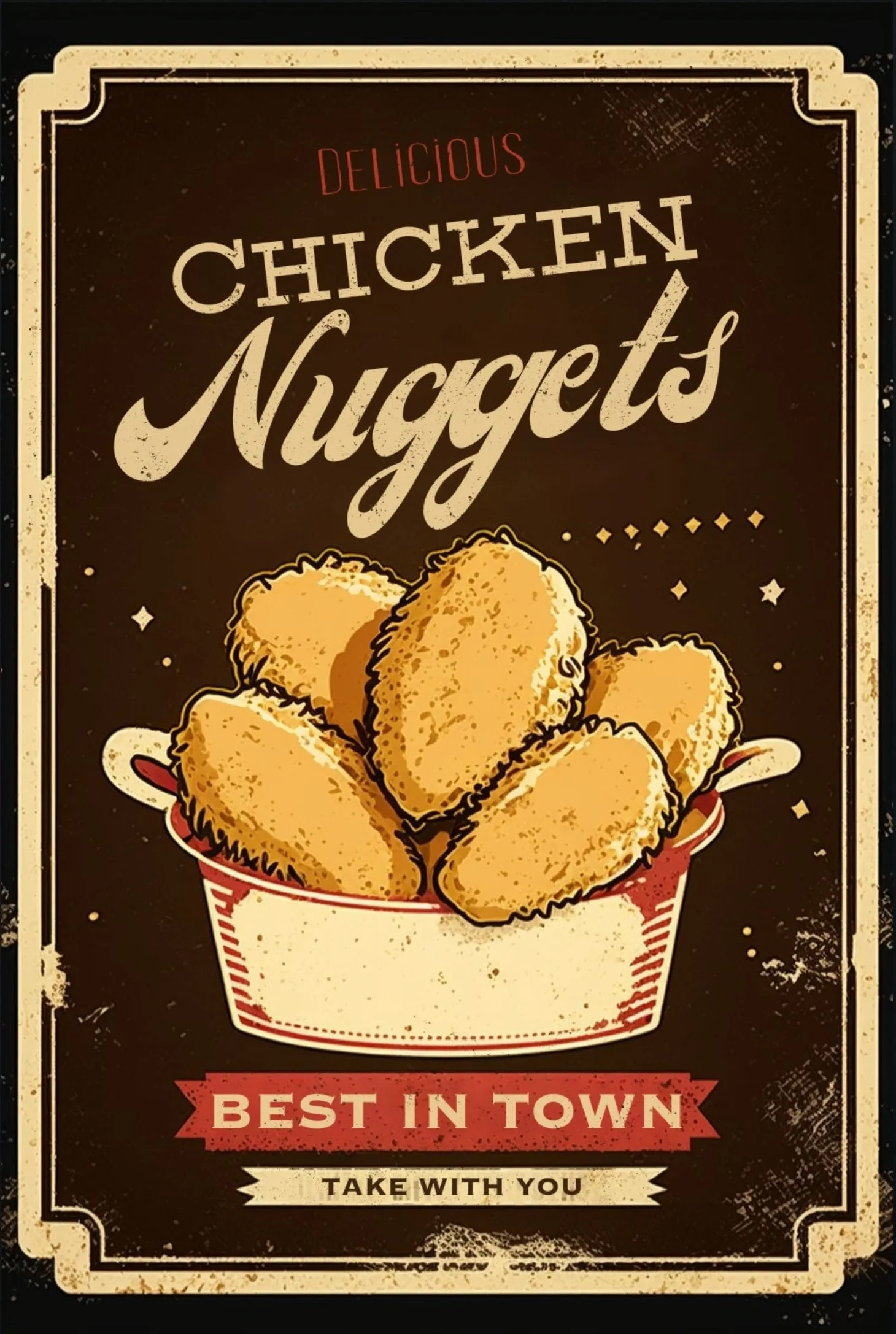 Plakat retro fast food do kuchni Wzór 10