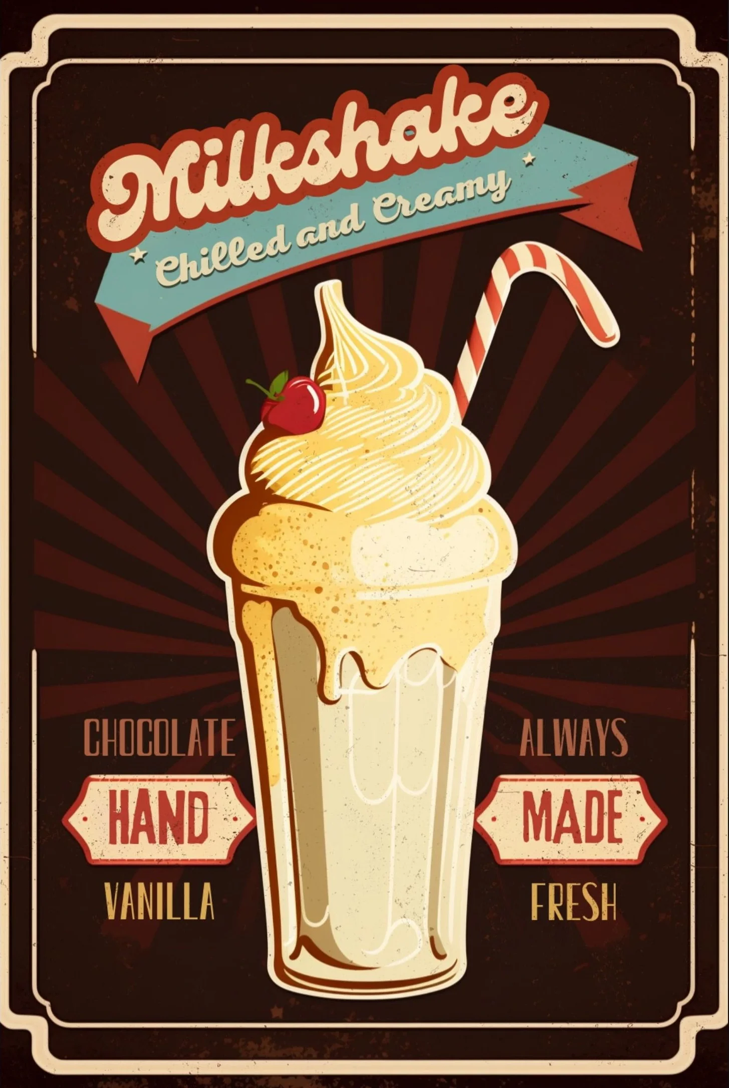 Plakat retro fast food do kuchni Wzór 12