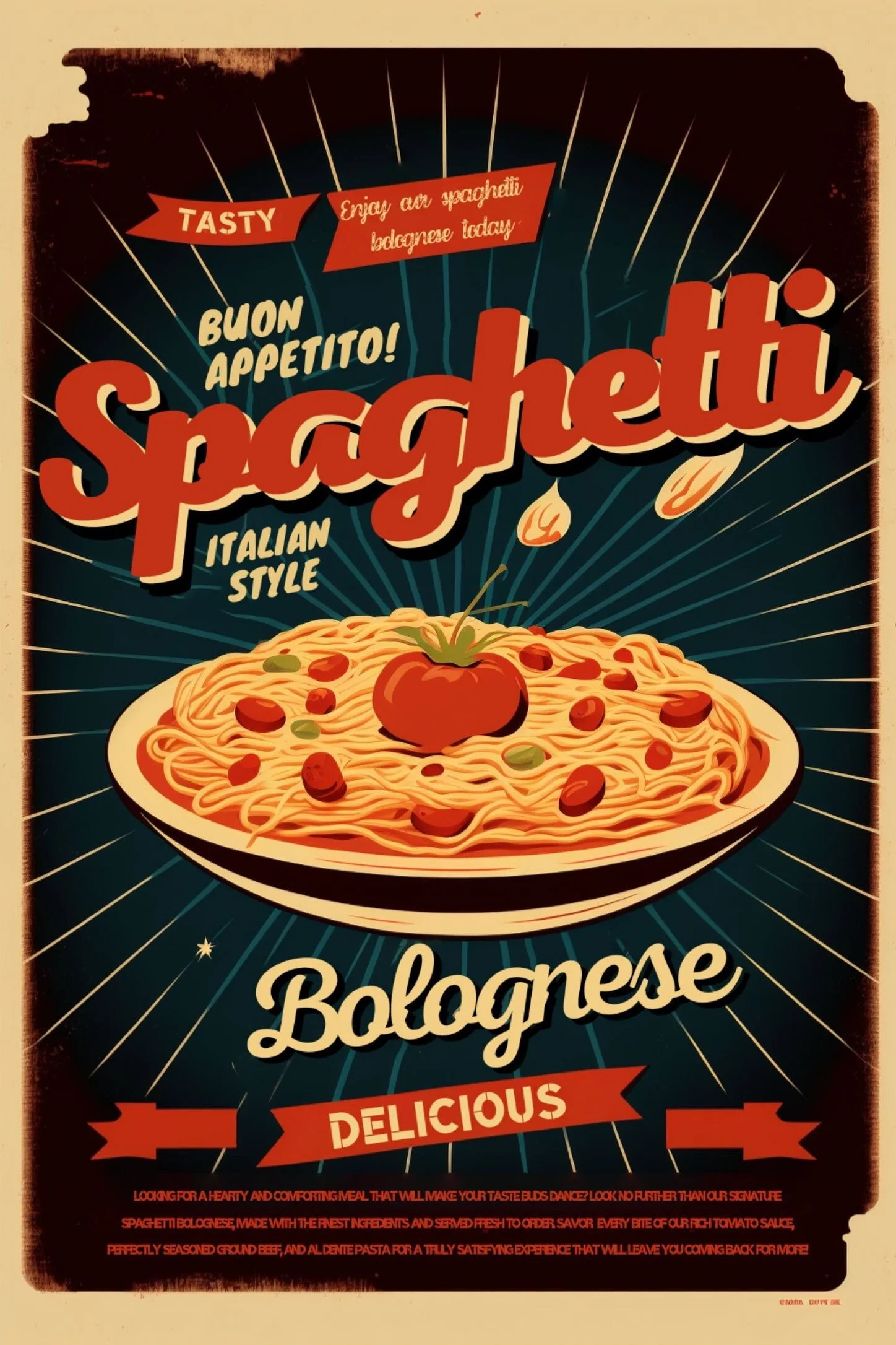 Plakat retro fast food do kuchni Wzór 4