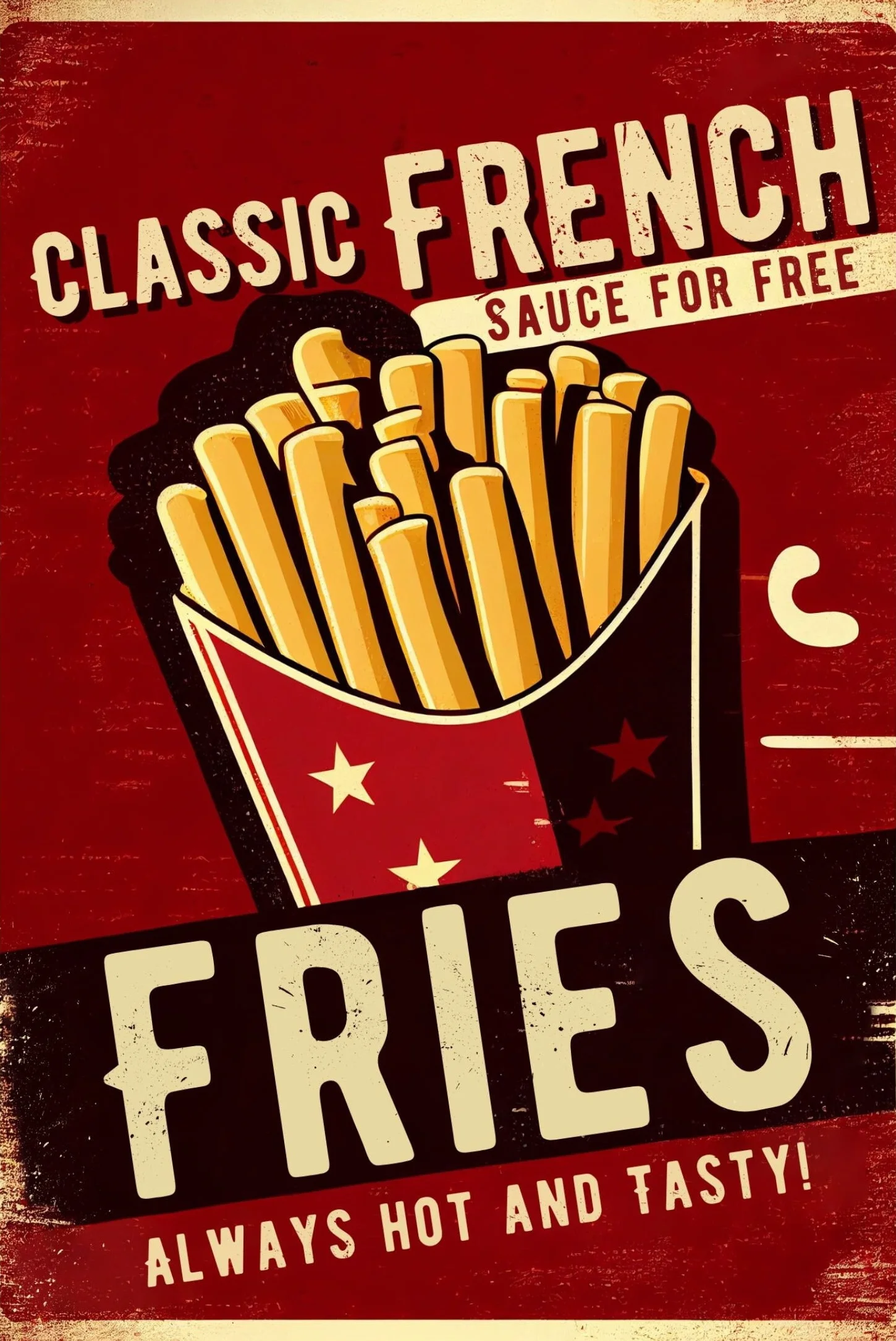 Plakat retro fast food do kuchni Wzór 6