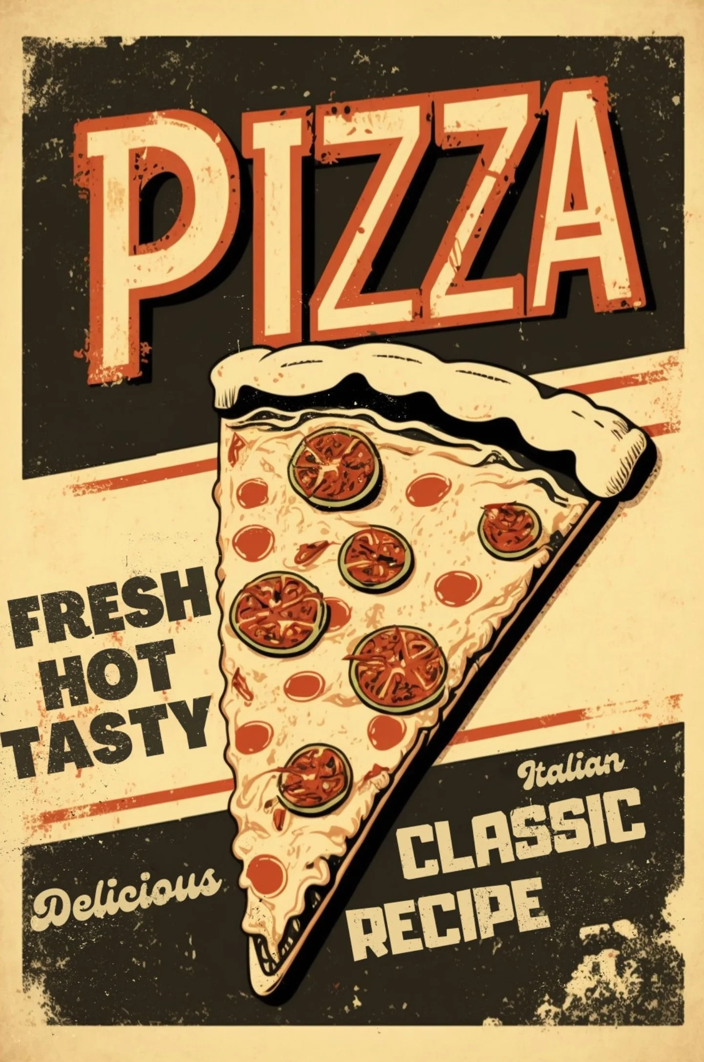 Plakat retro fast food do kuchni Wzór 8