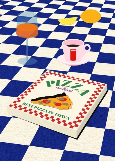 Plakat retro kawa, espresso i makaron do kuchni Fioletowy/фиолетовый
