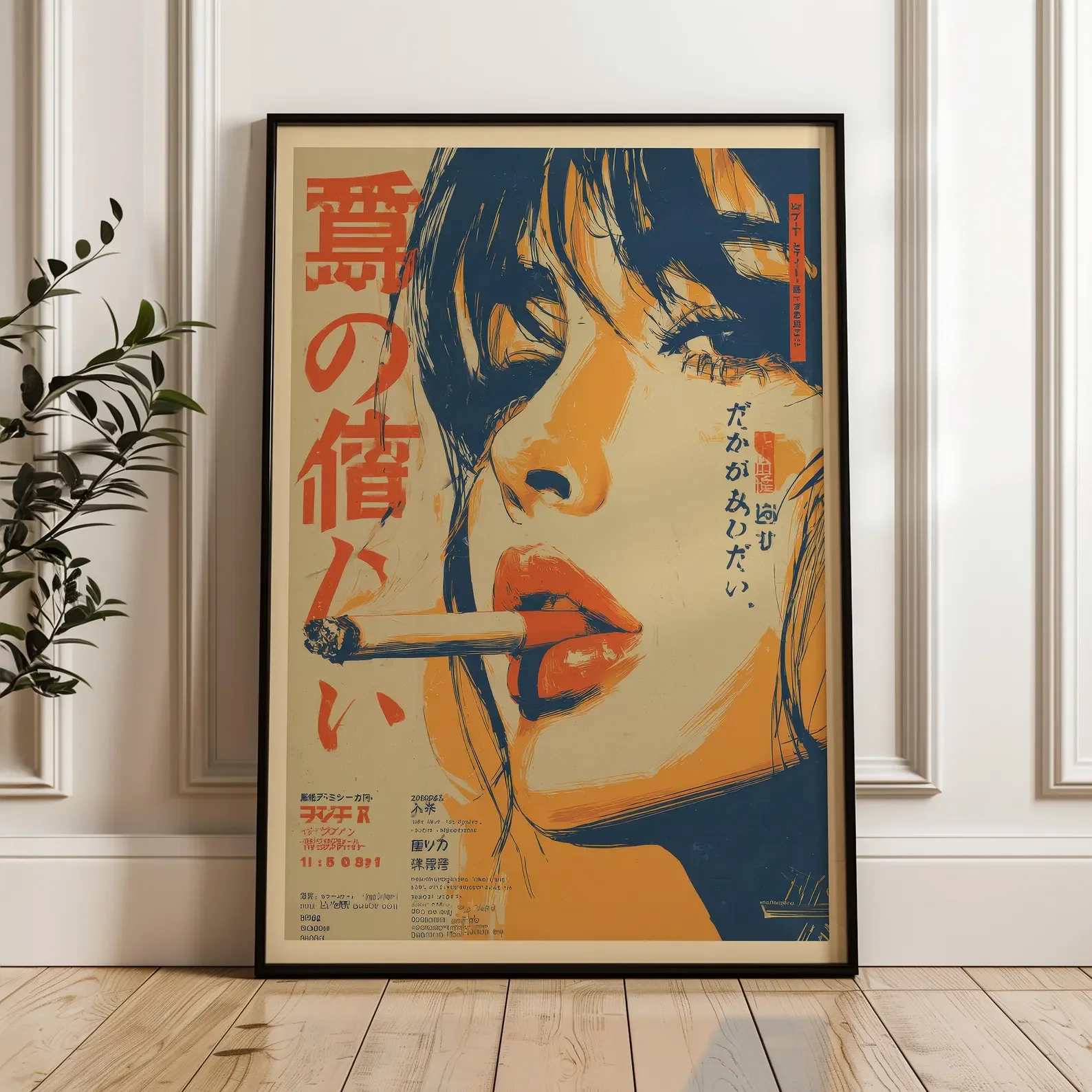 Retro kobieta - vintage plakat w stylu indie Biały