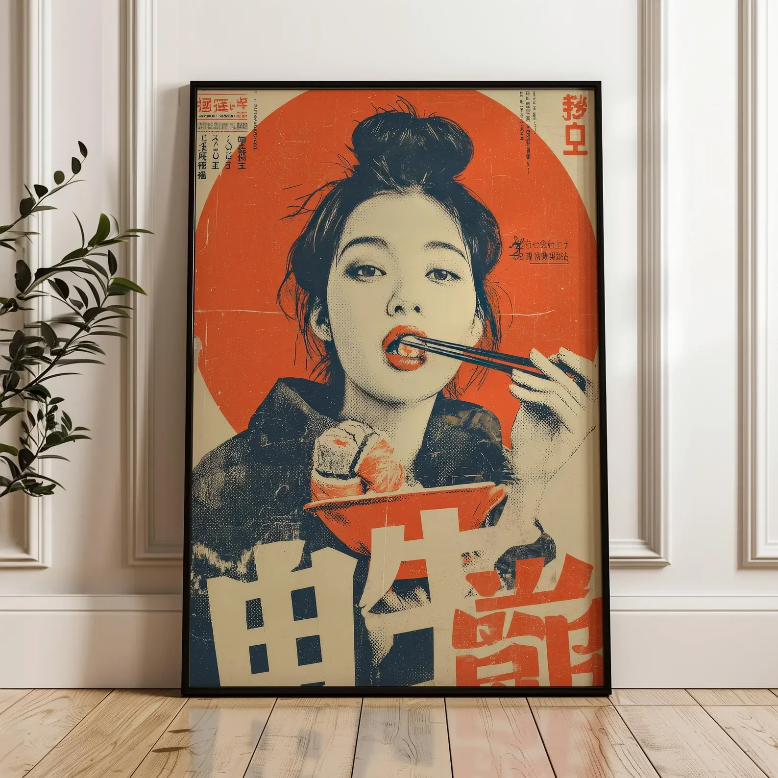 Retro kobieta - vintage plakat w stylu indie Zielony