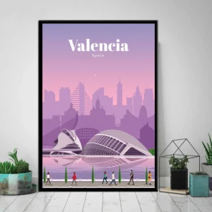Plakat retro z mapą miasta Wzór 1