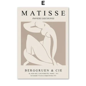 Plakat retro Matisse Picasso abstrakcyjne linie Fioletowy