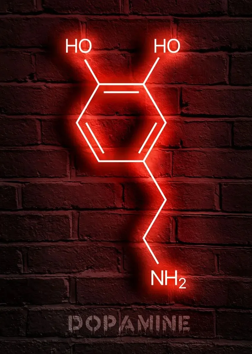 Plakat retro neonowa chemia molekuł Jasnozielony