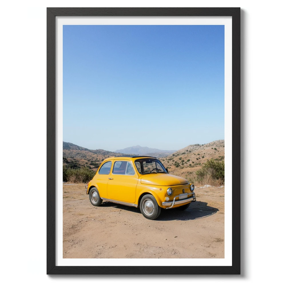 Plakat Retro Pin Up Dziewczyna i Samochód Wzór 1