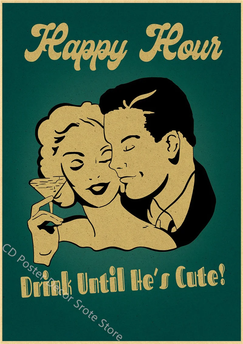 Plakat retro z piwem i kawą w stylu vintage Czekolada