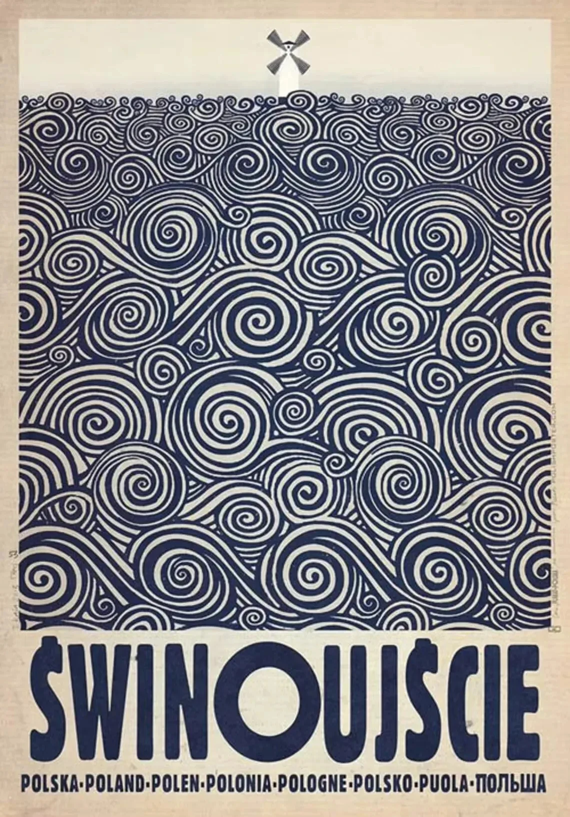 Plakat retro polskie miasta - Biebrza, Solina, Zakopane Błękitny