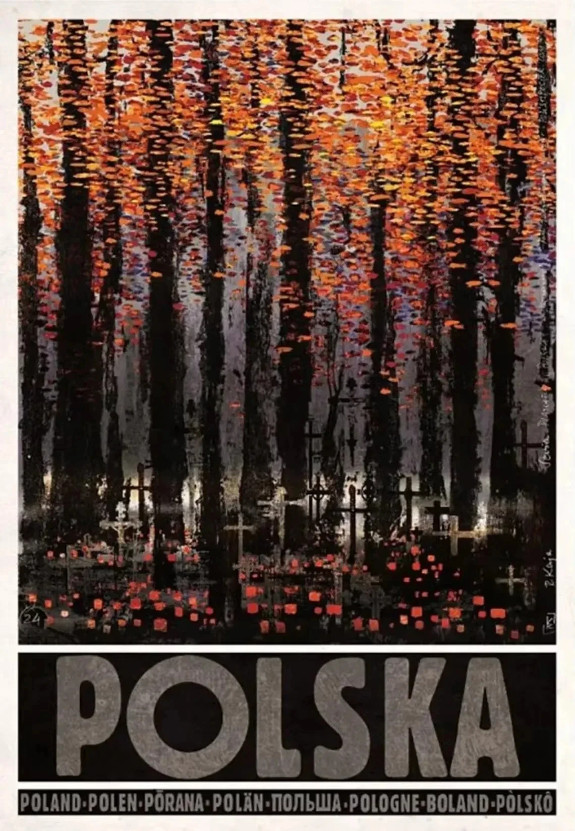 Plakat retro polskie miasta - Biebrza, Solina, Zakopane Głęboki niebieski