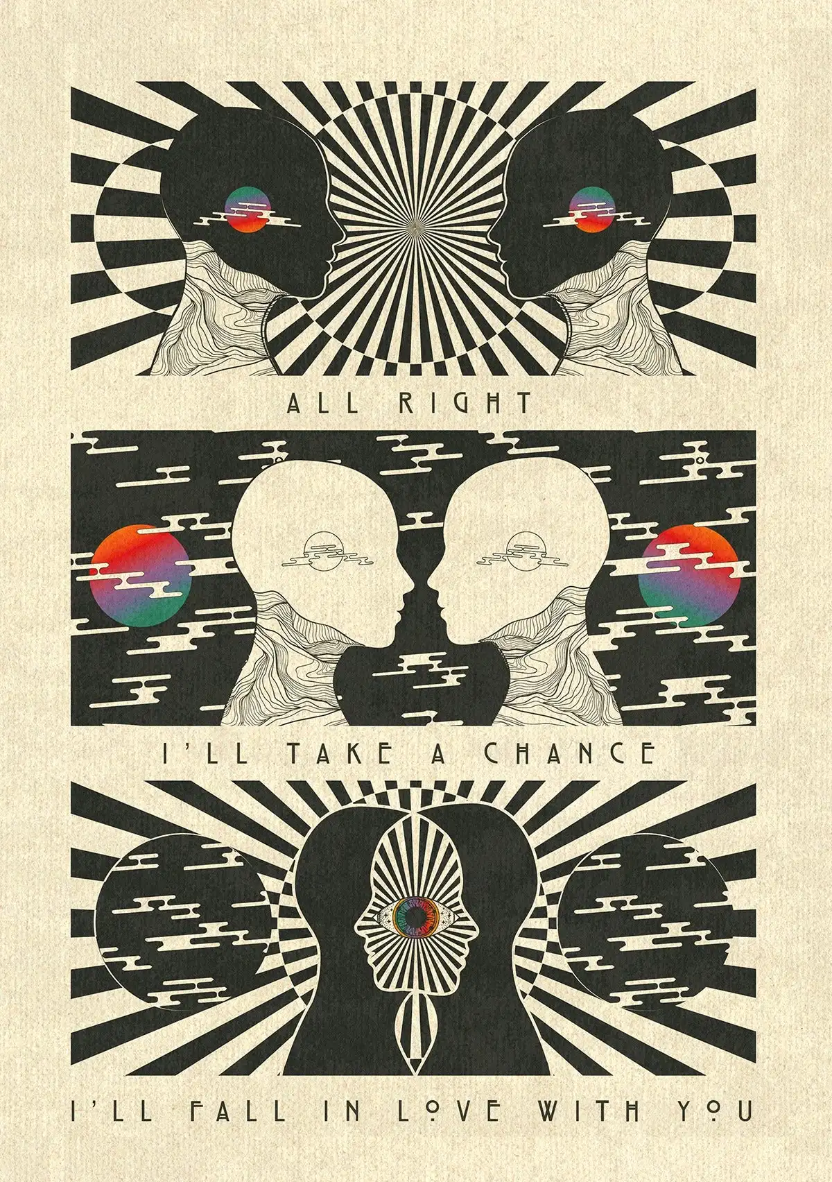 Psychodeliczny plakat retro w stylu lat 70. Sku 4
