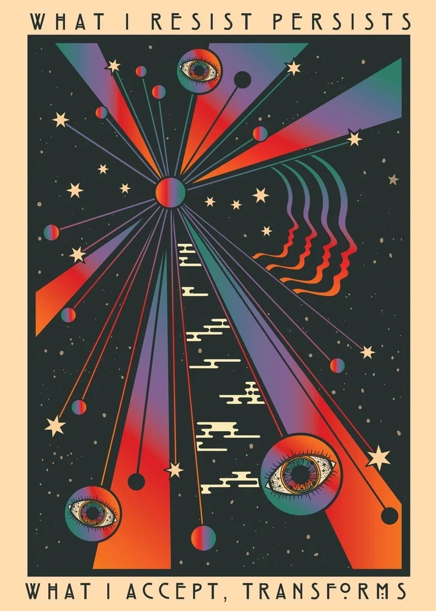 Psychodeliczny plakat retro w stylu lat 70. Sku 9