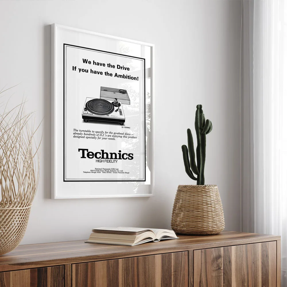Plakat retro - winylowa płyta i gramofon Wzór 1