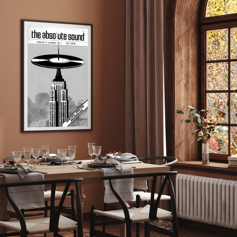 Plakat retro - winylowa płyta i gramofon Wzór 2