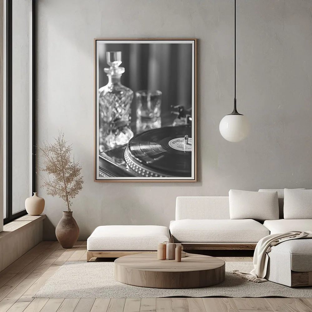 Plakat retro - winylowa płyta i gramofon Wzór 7