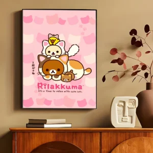 Plakat Rilakkuma w stylu anime kawaii Wzór 1