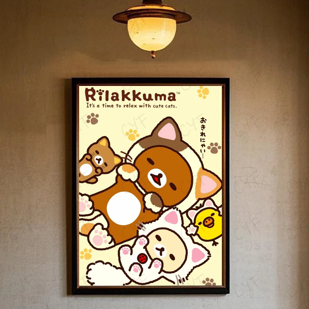 Plakat Rilakkuma uroczy miś Różowy