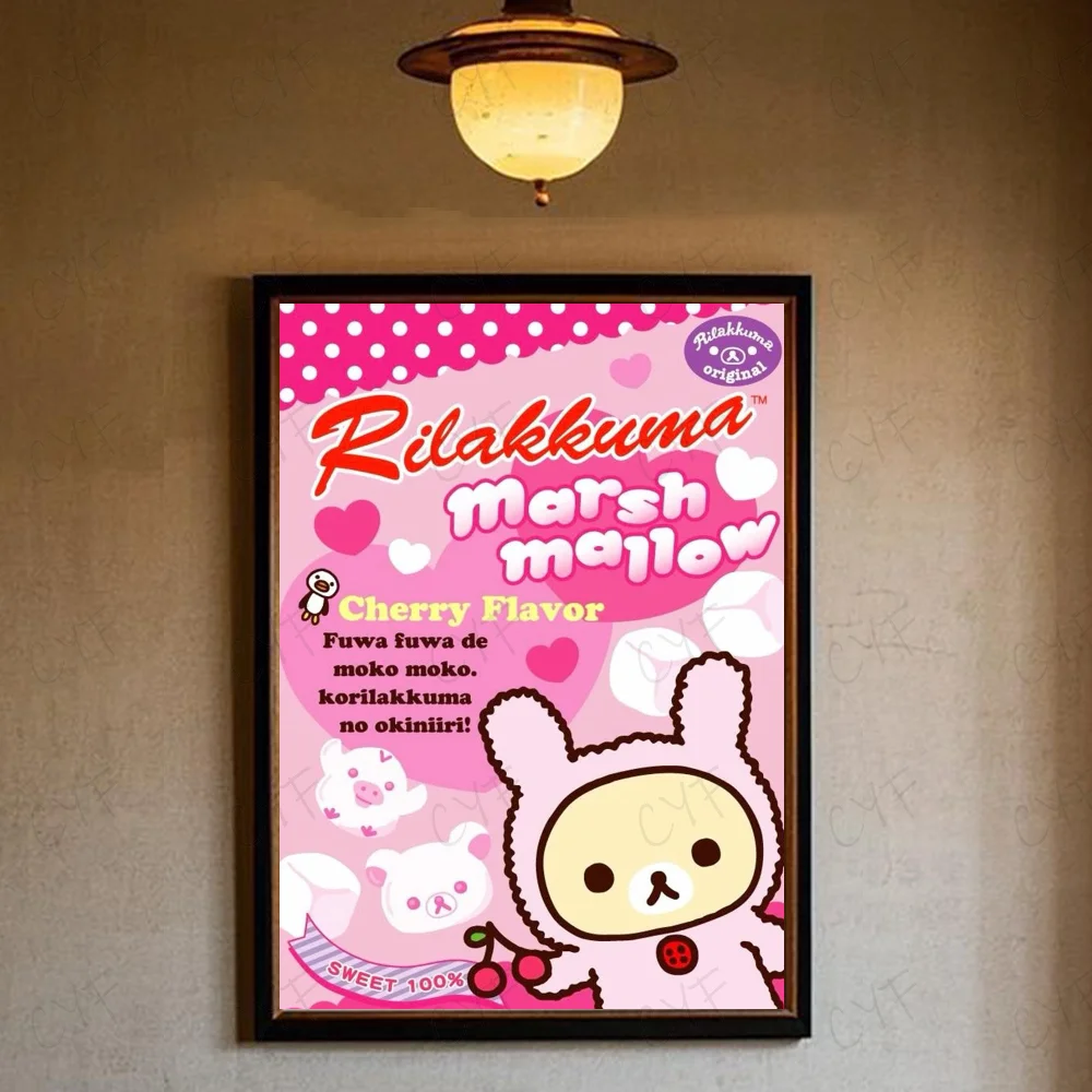Plakat Rilakkuma uroczy miś Szary