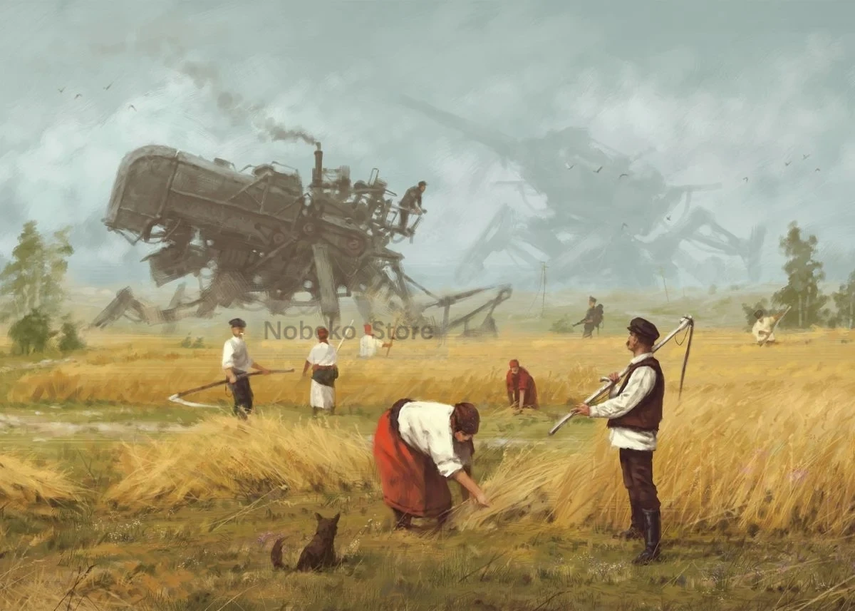 Roboty 1920 Jakub Różalski - plakat w stylu surrealizmu Wzór 3