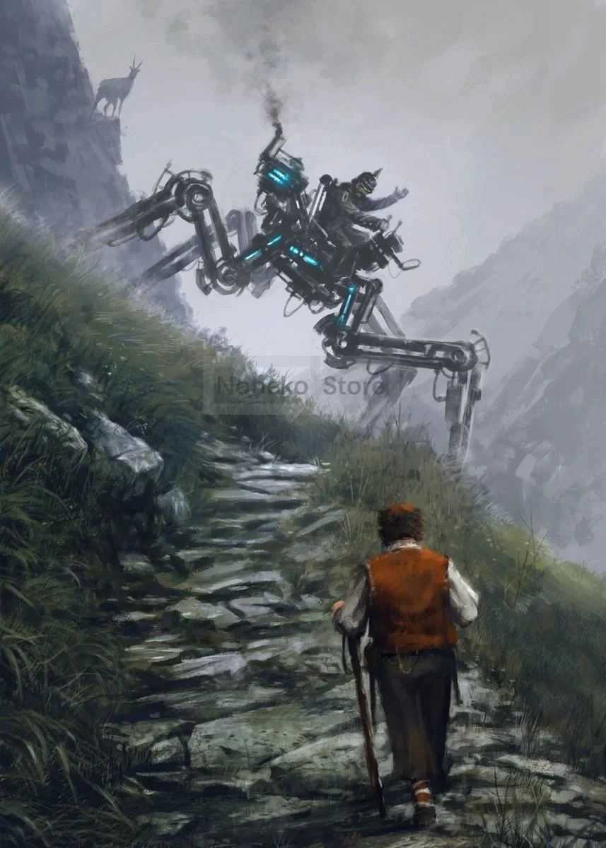 Roboty 1920 Jakub Różalski – plakat w stylu surrealizmu Wzór 9