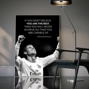 Plakat Cristiano Ronaldo CR7 - piłka nożna Biały