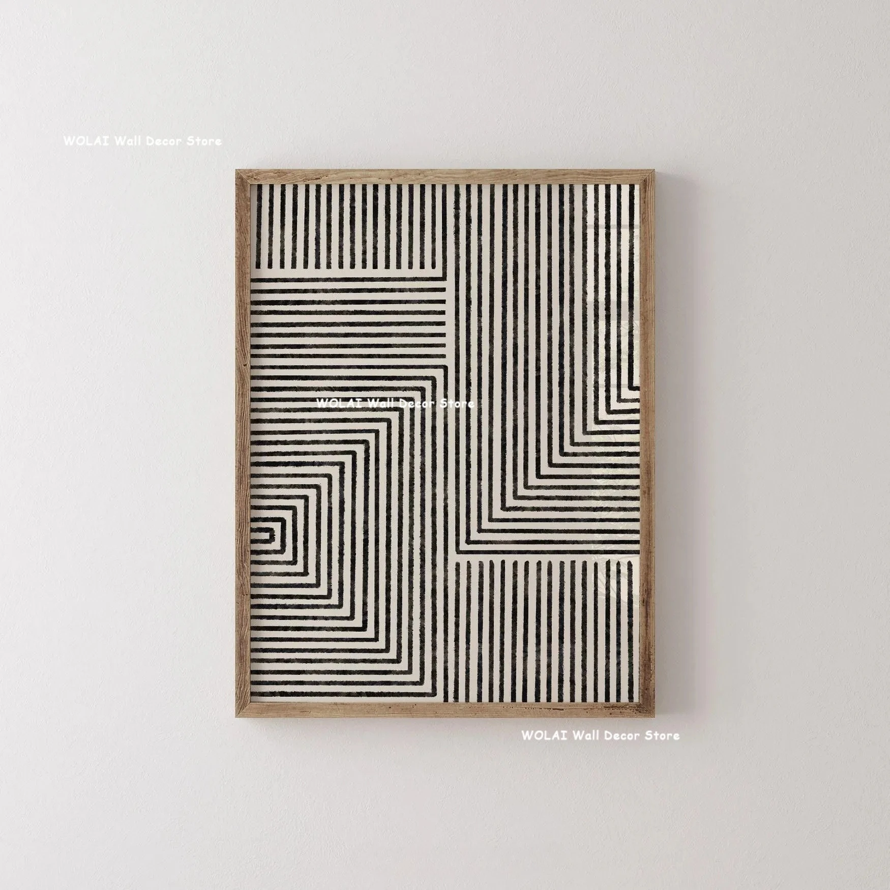 Plakat roślinny mid-century - botaniczne linie Czerwony