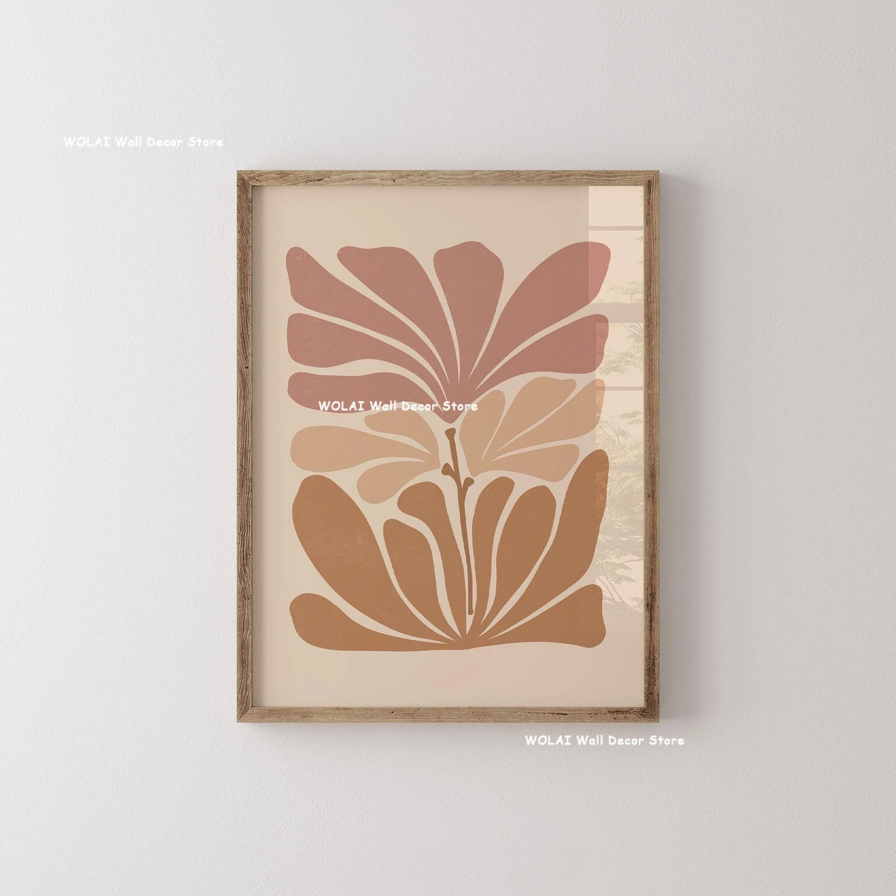 Plakat roślinny mid-century - botaniczne linie Pomarańczowy